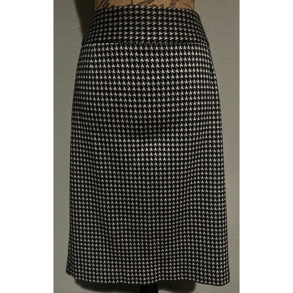 Lane Bryant Pencil Skirt Women 14 Black White Excellent Houndstooth Stretch